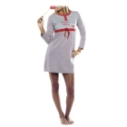 Домашнее платье "Camicia Dots and Hearts" Размер 44, цвет: Hibiscus (серый с красным) 6166 всем гигиеническим стандартам Товар сертифицирован инфо 9335v.